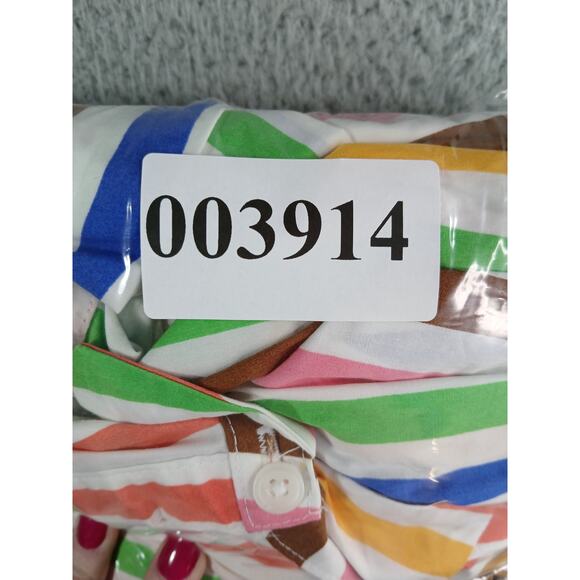 Target Pride Rainbow Dress Womens Medium Shirt Button Up Belted Maxi Stripe NWT - Picture 8 of 8